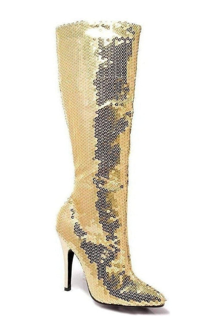 Ellie Shoes 511 TIN Knee Boot in Gold Faux Leather from SexyShoes.com
