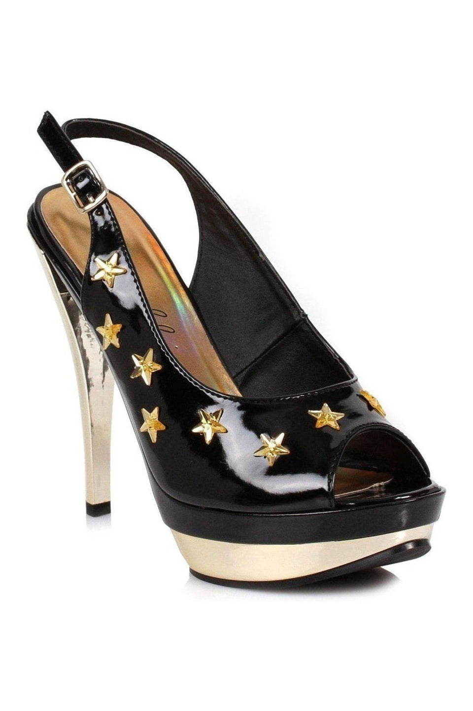 515-SKYLAR Fashion Sandal | Black Patent-Ellie Shoes-SEXYSHOES.COM