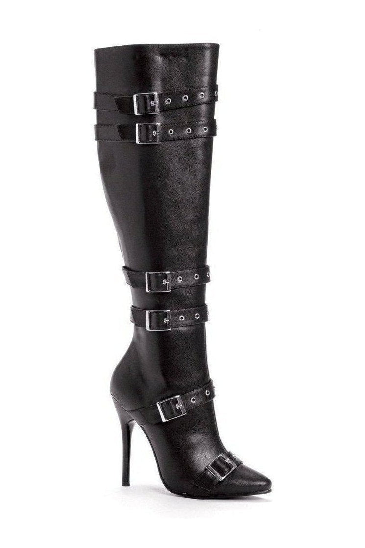 516-LEXI Costume Boot | Black Faux Leather-Ellie Shoes-SEXYSHOES.COM