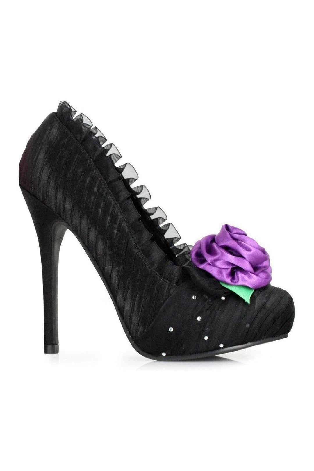 517-PENELOPE Costume Pump | Black Genuine Satin-Ellie Shoes-SEXYSHOES.COM