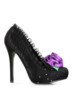 517-PENELOPE Costume Pump | Black Genuine Satin