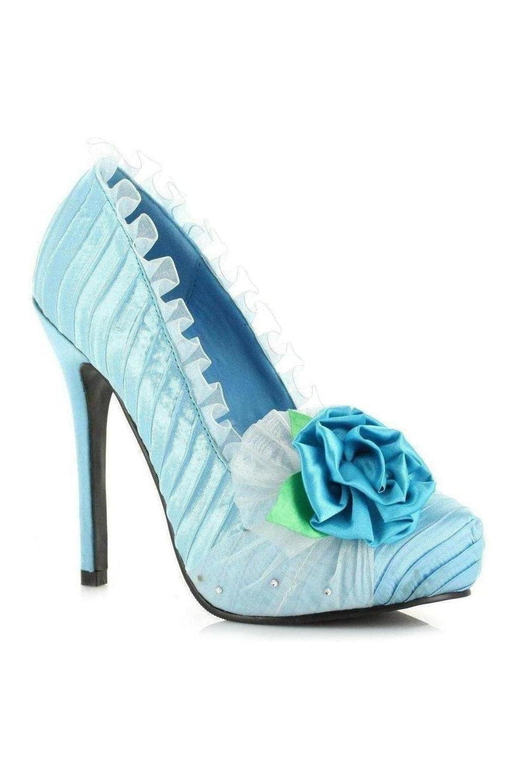 517-PENELOPE Costume Pump | Blue Genuine Satin-Ellie Shoes-SEXYSHOES.COM