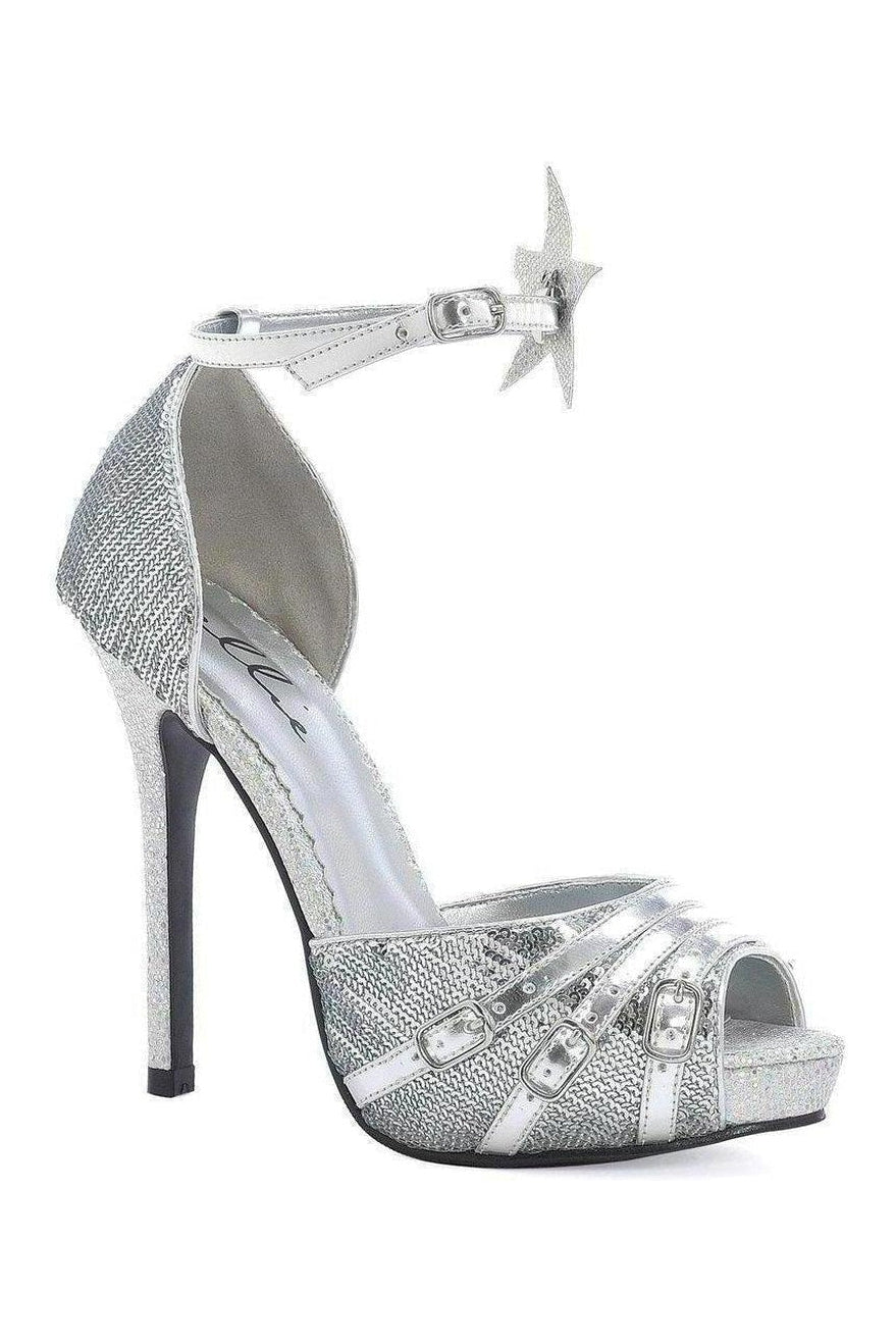 518-SPARKLER Costume Sandal | Silver Glitter-Ellie Shoes-SEXYSHOES.COM