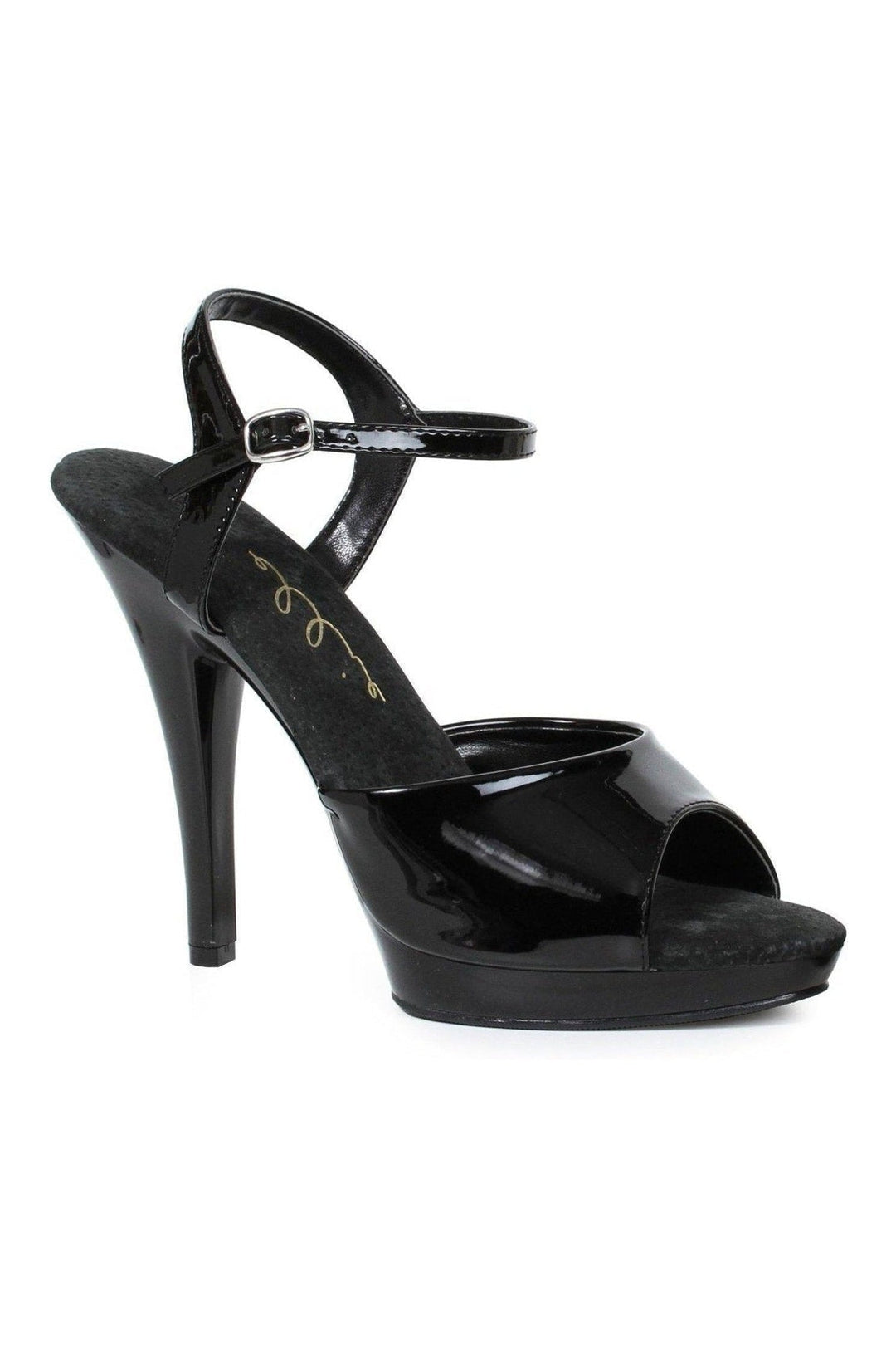 Ellie Shoes 521 JULIET Wide Width Fashion Sandal in Black Patent from SexyShoes.com