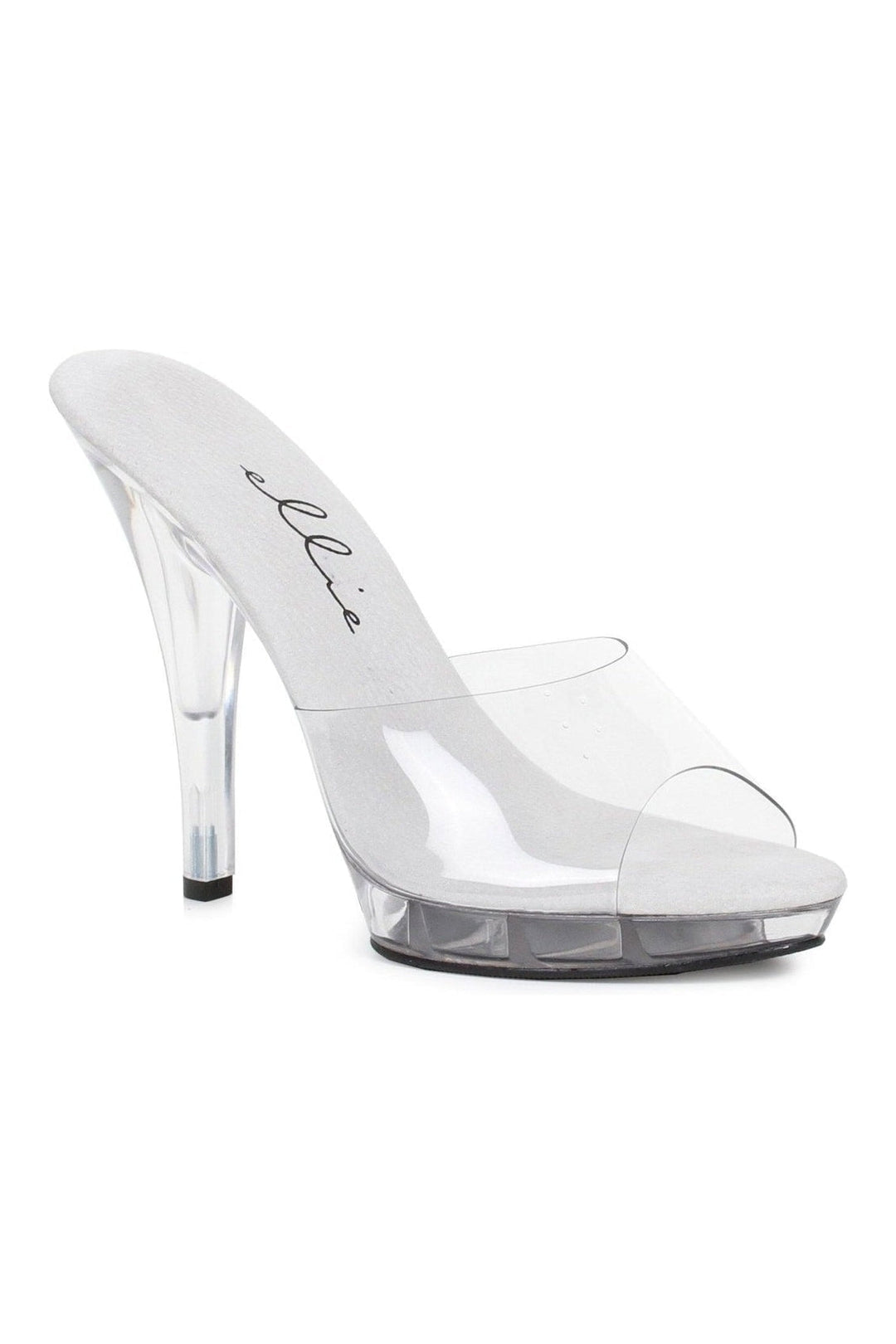 Ellie Shoes 521 VANITY Wide Width Fashion Slide in Clear Vinyl from SexyShoes.com