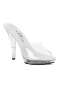 521-VANITY-Wide Width Fashion Slide | Clear Vinyl