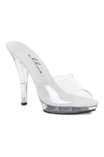 521-VANITY-Wide Width Fashion Slide | Clear Vinyl