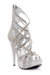 Ellie Shoes 532 JULIA Sandal in Silver Satin from SexyShoes.com