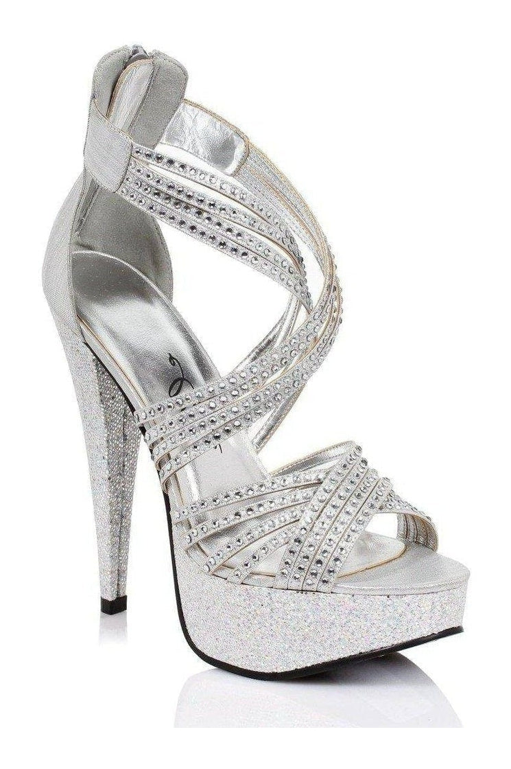 Ellie Shoes 532 MIA Sandal in Silver Satin from SexyShoes.com