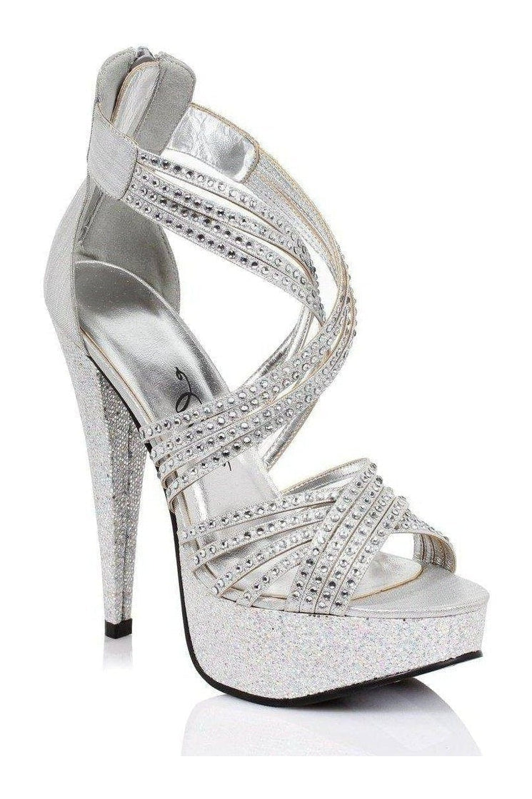 532-MIA Sandal | Silver Satin-Ellie Shoes-SEXYSHOES.COM