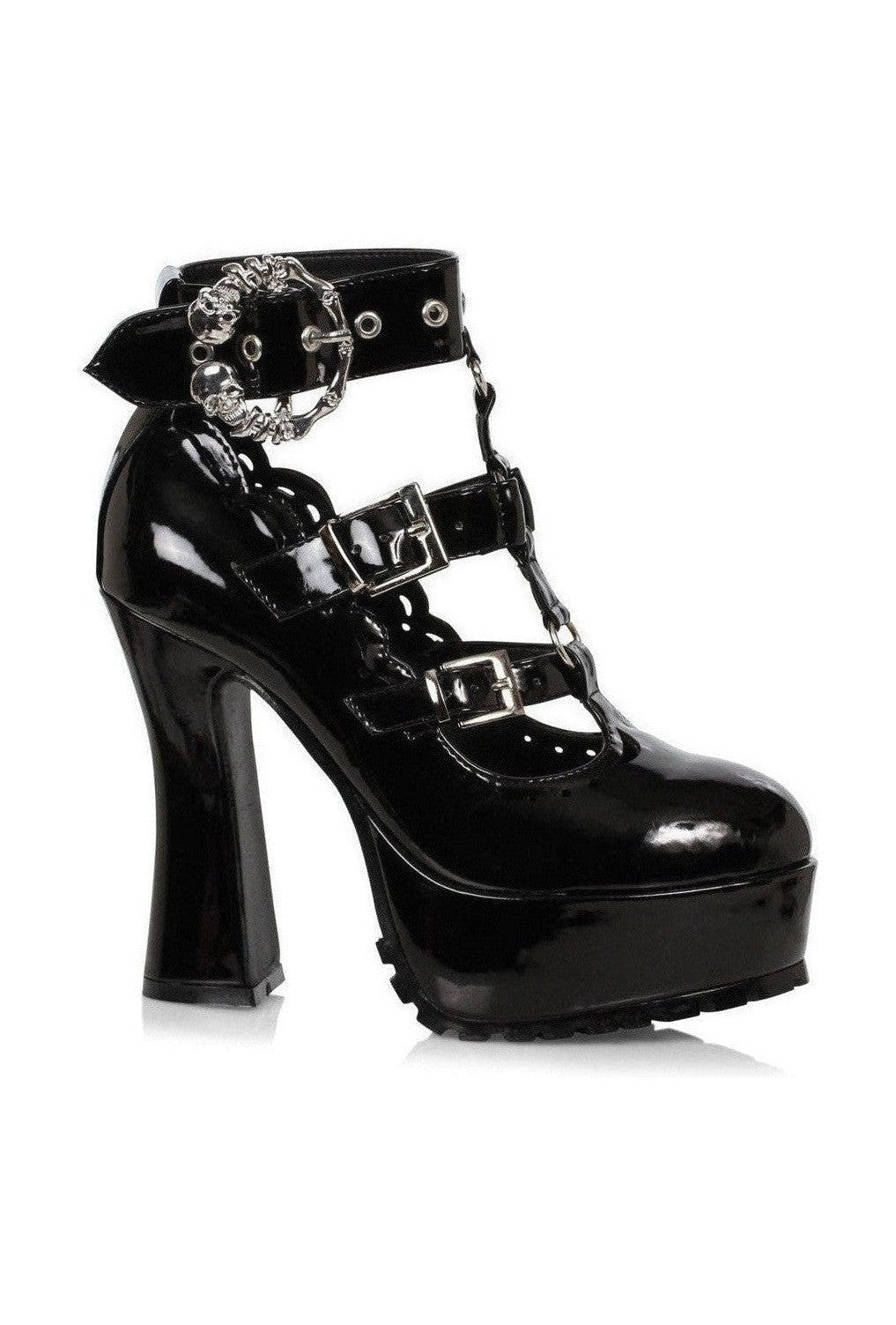 557-DAPHNE Mary Jane | Black Faux Leather-Mary Jane-Ellie Shoes-SEXYSHOES.COM
