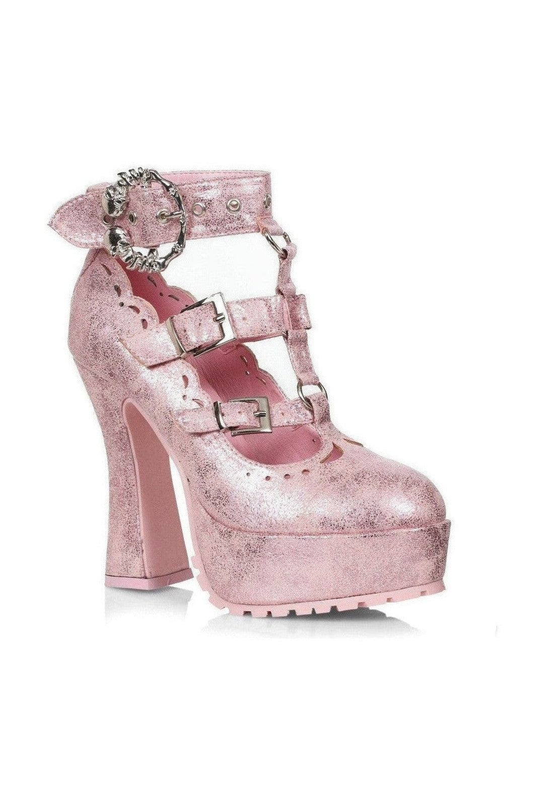 557-DAPHNE Mary Jane | Pink Faux Leather-Mary Jane-Ellie Shoes-SEXYSHOES.COM