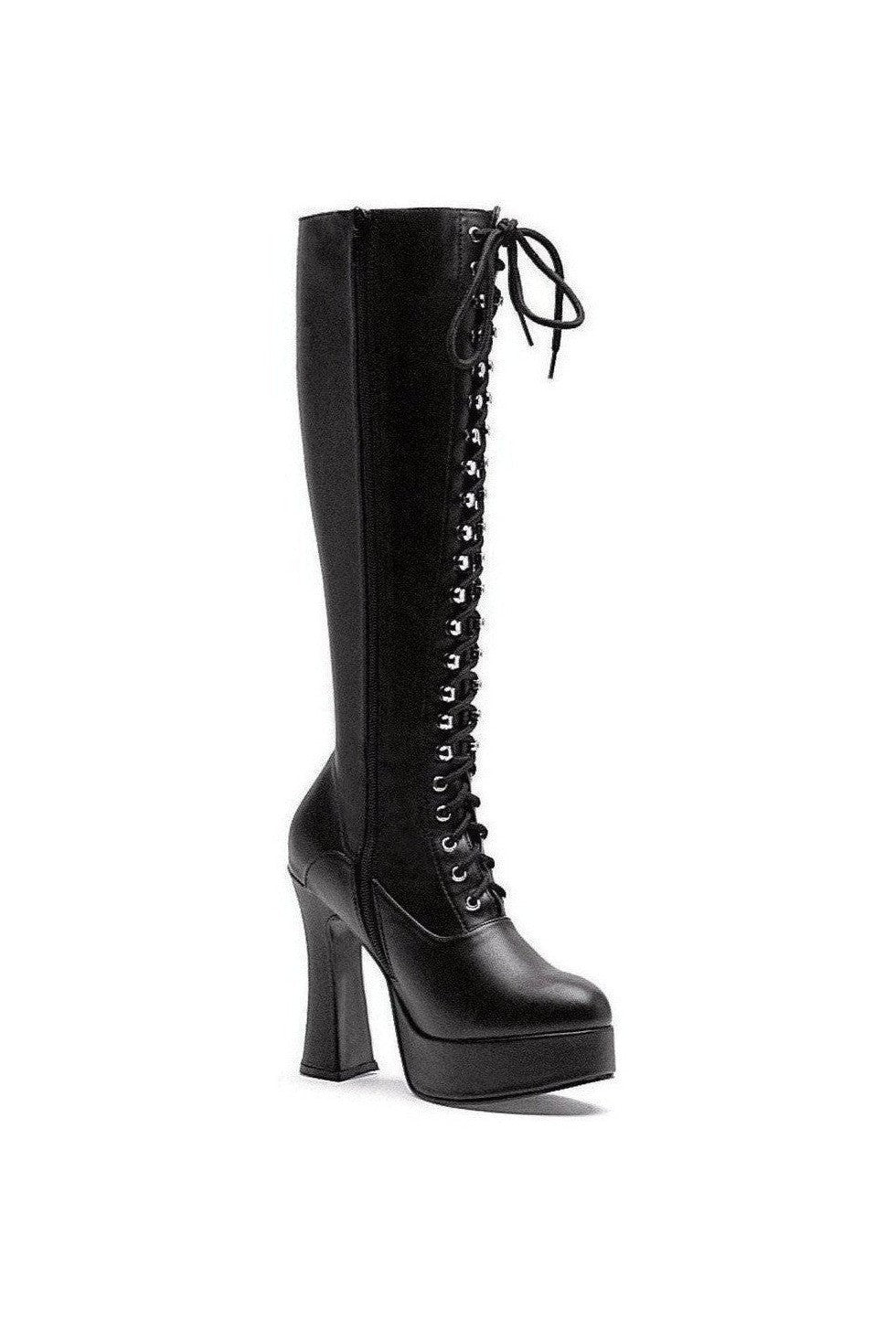 Ellie Shoes Ellie Shoes 557 GINA Heel Stretch Knee Boot W/Inner zipper in Black Patent from SexyShoes.com