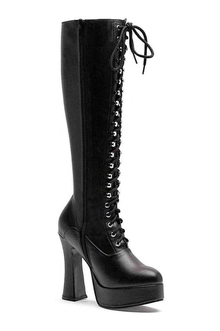 557-GINA Festival Boot | Black Patent-Ellie Shoes-Black-Knee Boots-SEXYSHOES.COM