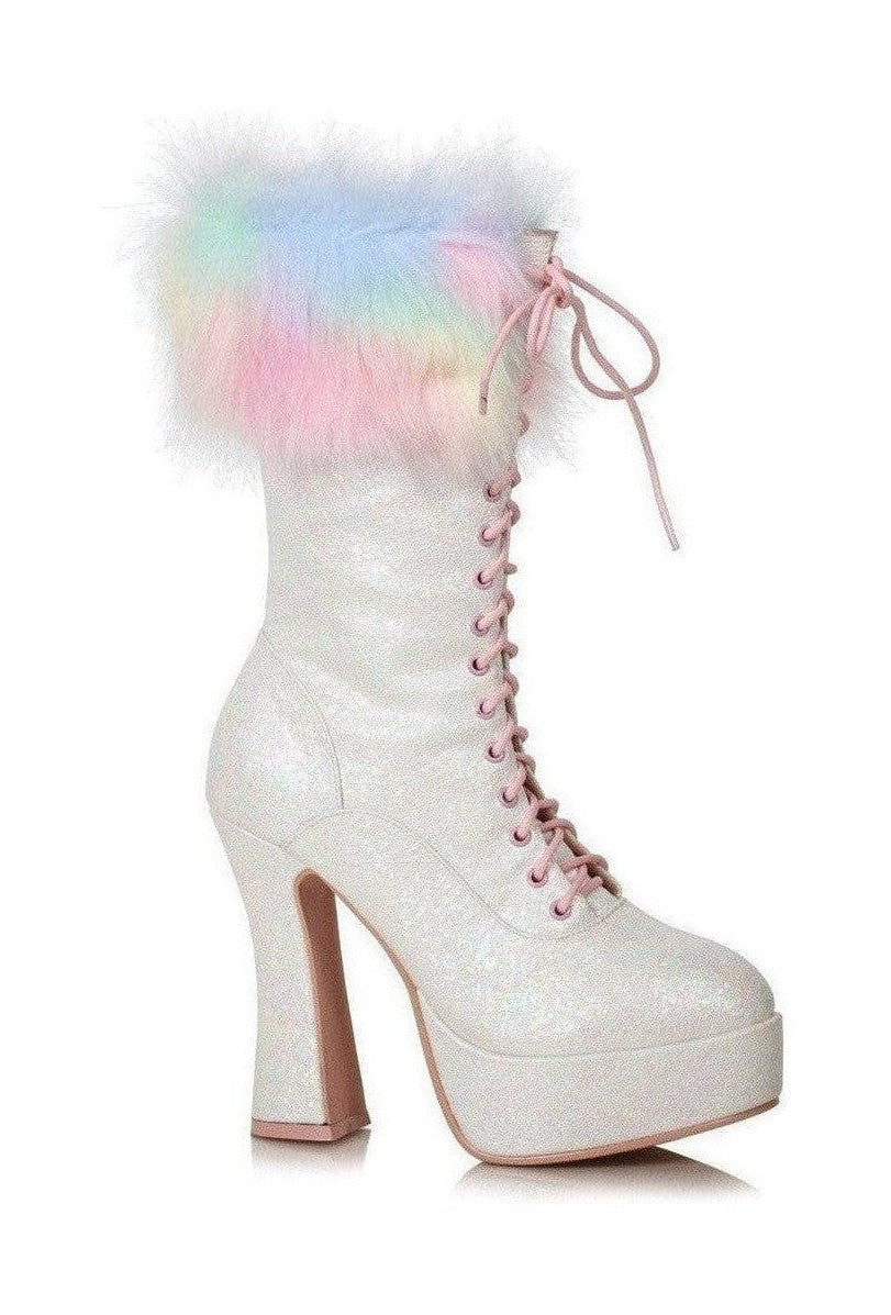 557-NORA Festival Boot | White Faux Leather-Ellie Shoes-SEXYSHOES.COM