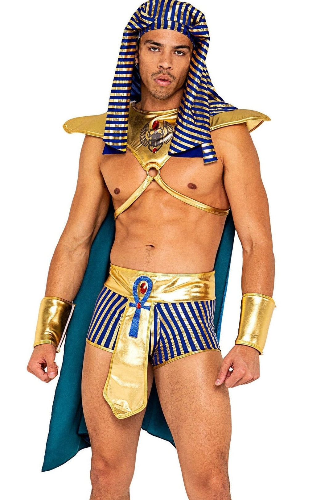 5pc Mens King Pharaoh of Egypt-Other Costumes-Roma Costumes-Gold-L-SEXYSHOES.COM