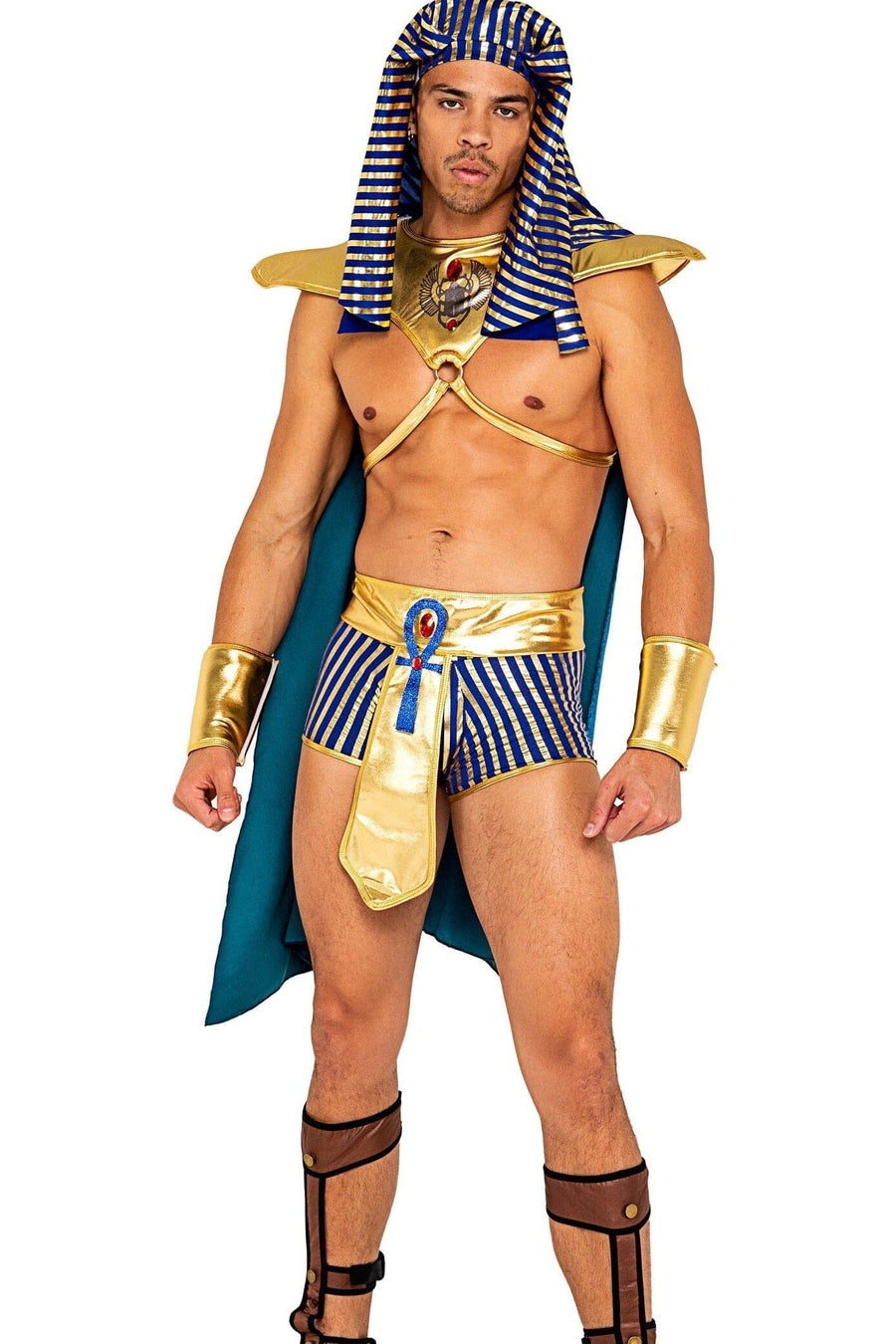 Roma Costumes 5pc Mens King Pharaoh of Egypt in Gold 