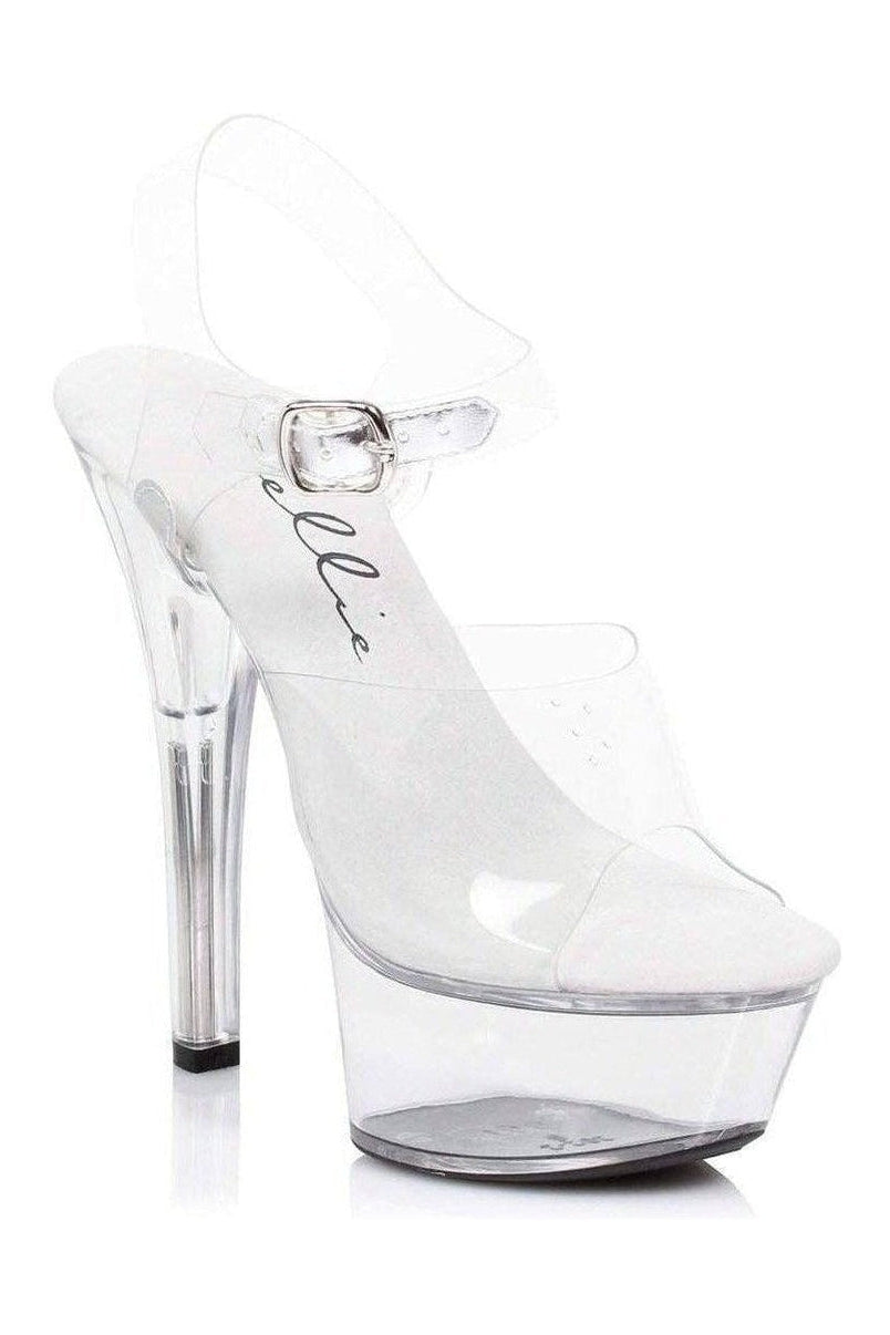 Ellie Shoes 601 BROOK Platform Sandal in Clear Vinyl from SexyShoes.com