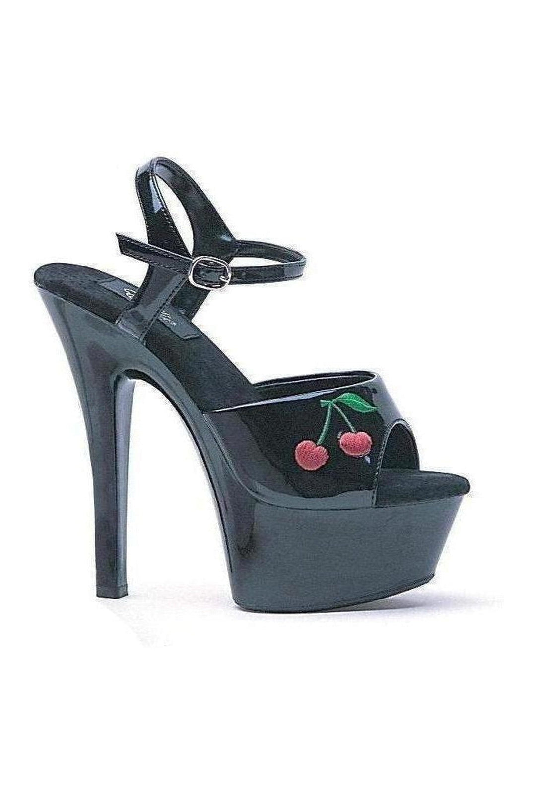 601-CHERRY Platform Sandal | Black Patent-Ellie Shoes-Black-Sandals-SEXYSHOES.COM