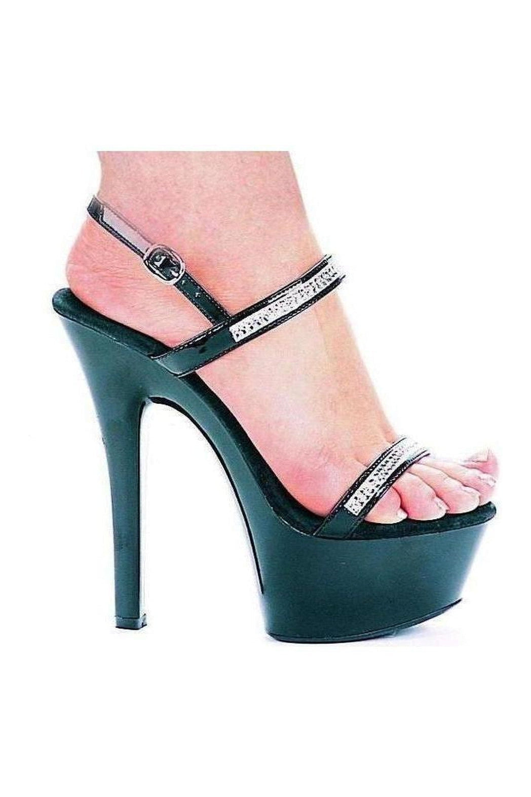 601-DIAMOND Platform Sandal | Black Patent-Ellie Shoes-Black-Sandals-SEXYSHOES.COM