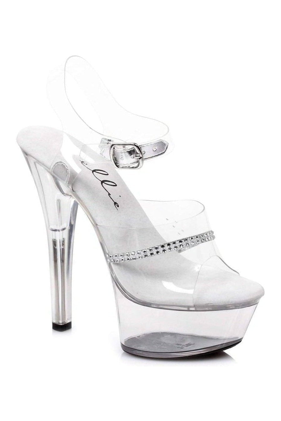 Ellie Shoes 601 JEWEL Platform Sandal in Clear Vinyl from SexyShoes.com