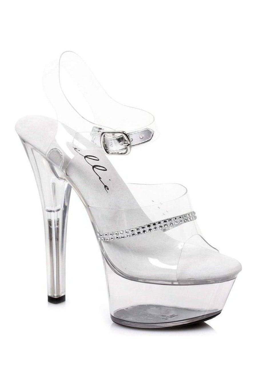 601-JEWEL Platform Sandal | Clear Vinyl-Ellie Shoes-Clear-Sandals-SEXYSHOES.COM