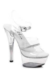 Ellie Shoes 601 JEWEL Platform Sandal in Clear Vinyl from SexyShoes.com