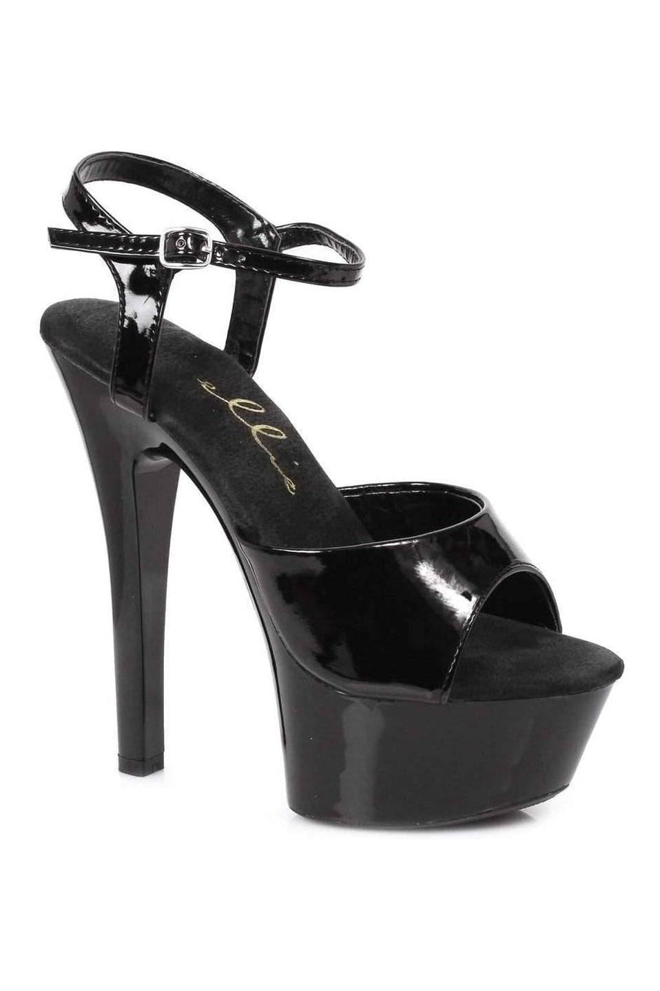 601-JULIET Platform Sandal | Black Patent-Ellie Shoes-Black-Sandals-SEXYSHOES.COM