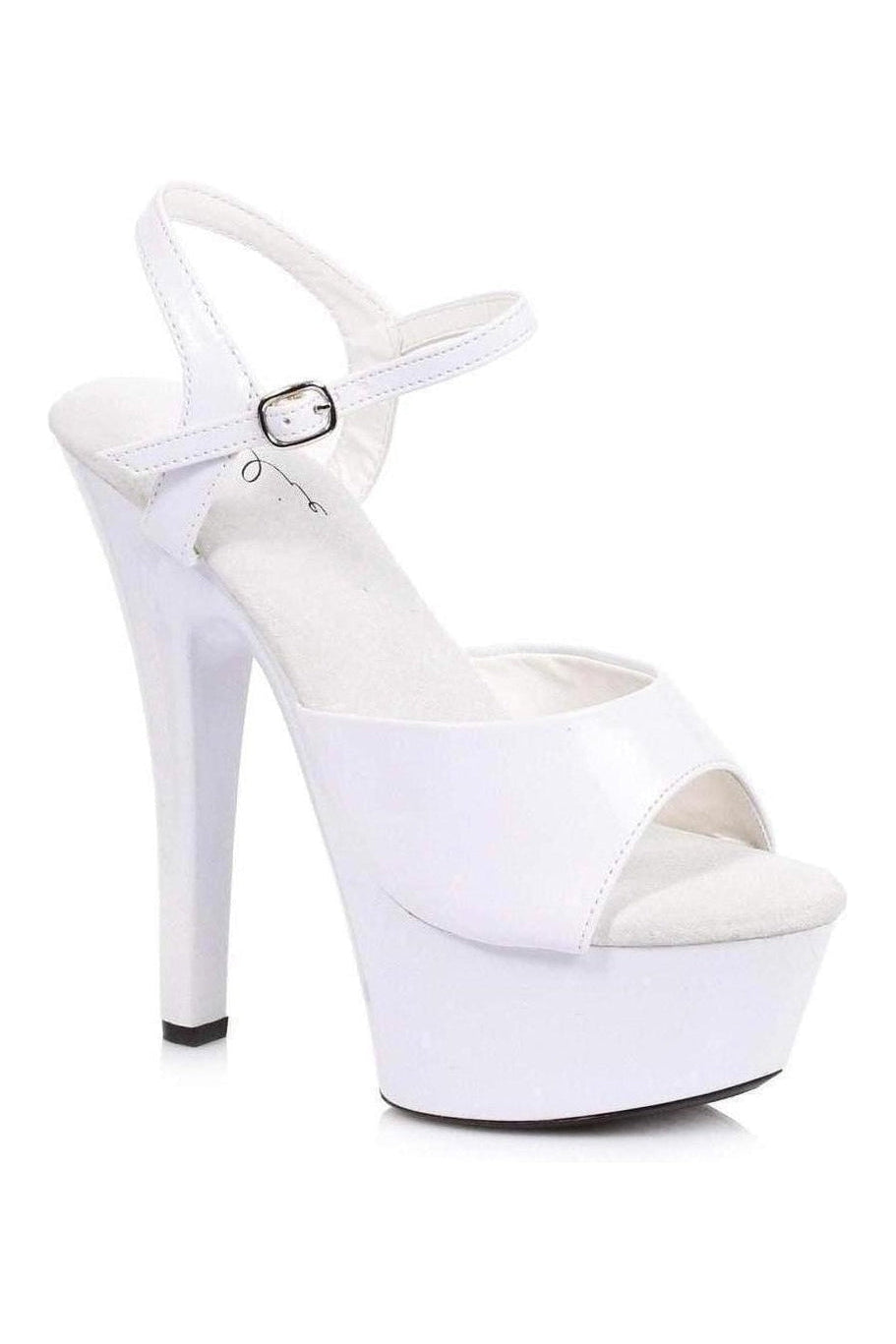 601-JULIET Platform Sandal | White Patent-Ellie Shoes-White-Sandals-SEXYSHOES.COM