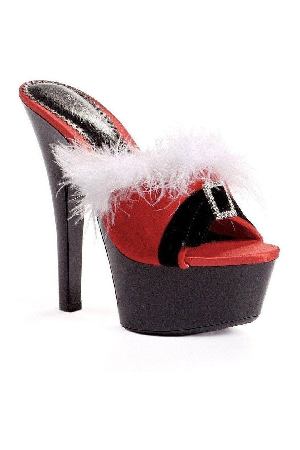 601-PLUSH Slide | Black Patent-Ellie Shoes-SEXYSHOES.COM
