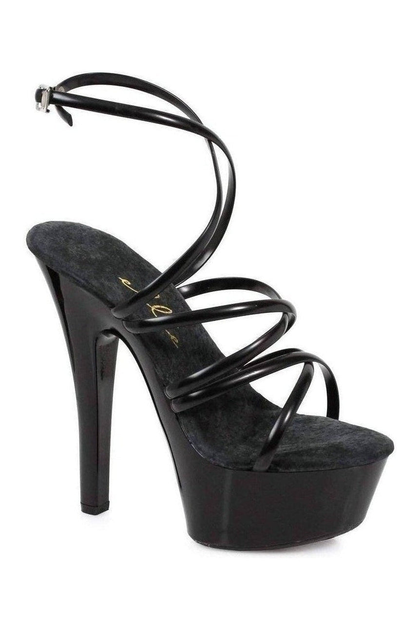 601-SOPHIA Platform Sandal | Black Patent-Ellie Shoes-Black-Sandals-SEXYSHOES.COM