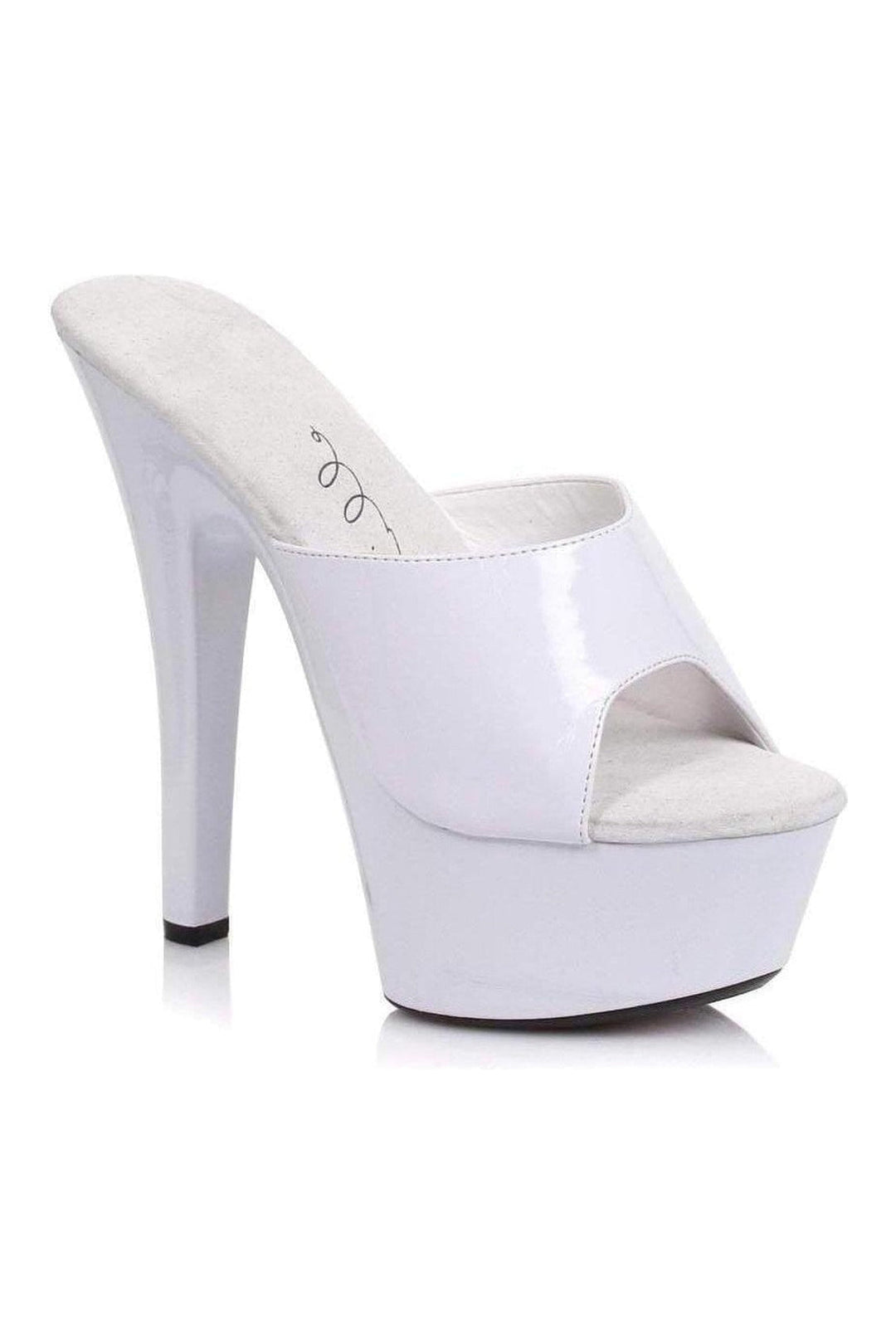 601-VANITY Platform Slide | White Patent-Ellie Shoes-White-Slides-SEXYSHOES.COM