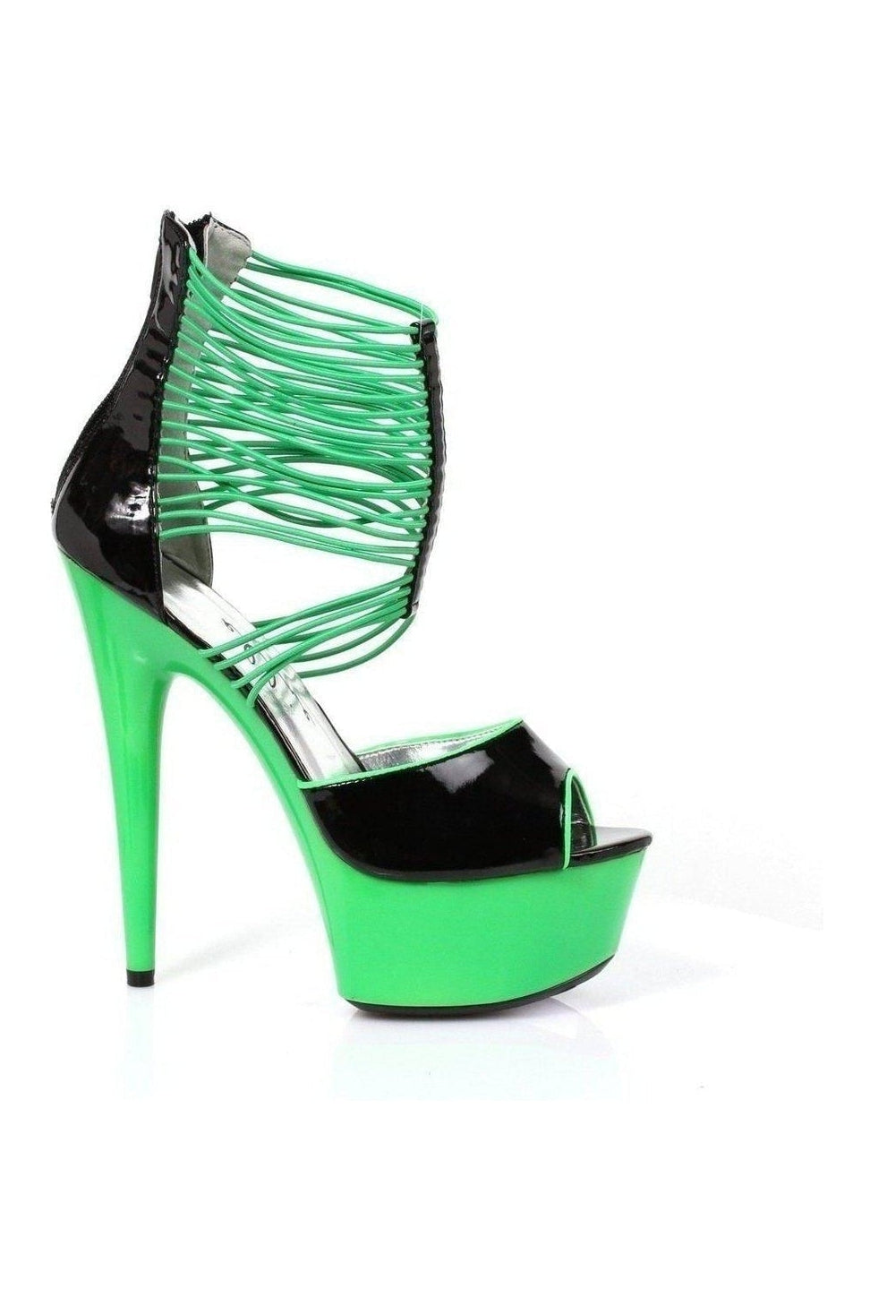 609-ADORE Platform Sandal | Green Patent-Ellie Shoes-Green-Sandals-SEXYSHOES.COM