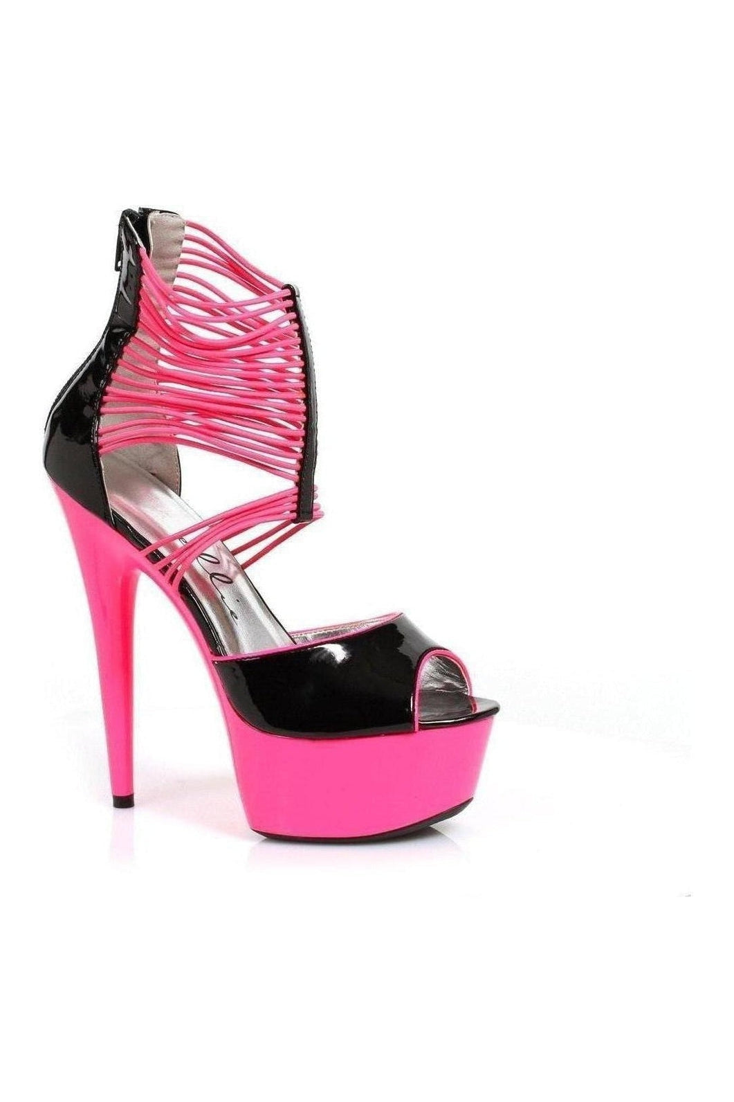 609-ADORE Platform Sandal | Pink Patent-Ellie Shoes-Pink-Sandals-SEXYSHOES.COM