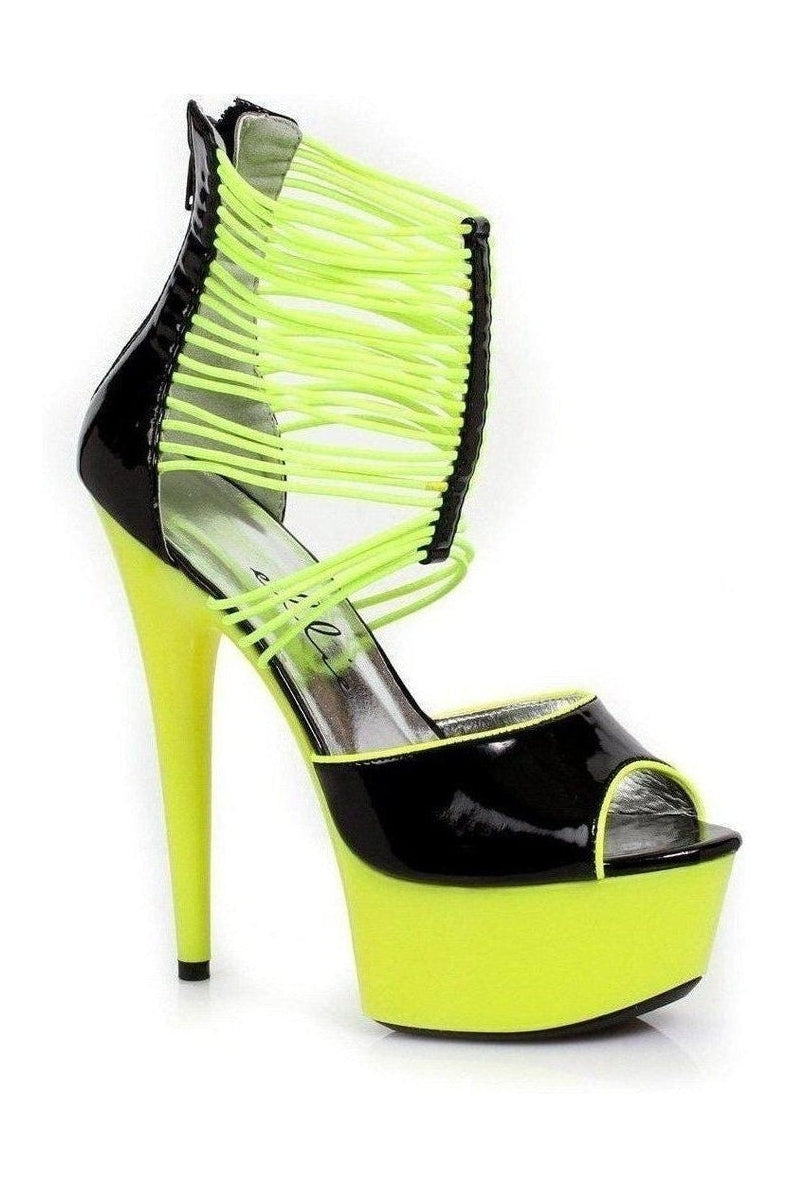 609-ADORE Platform Sandal | Yellow Patent-Ellie Shoes-Yellow-Sandals-SEXYSHOES.COM