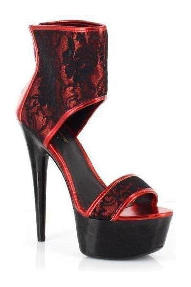 609-AMANDA Sandal | Red Faux Leather-Ellie Shoes-SEXYSHOES.COM