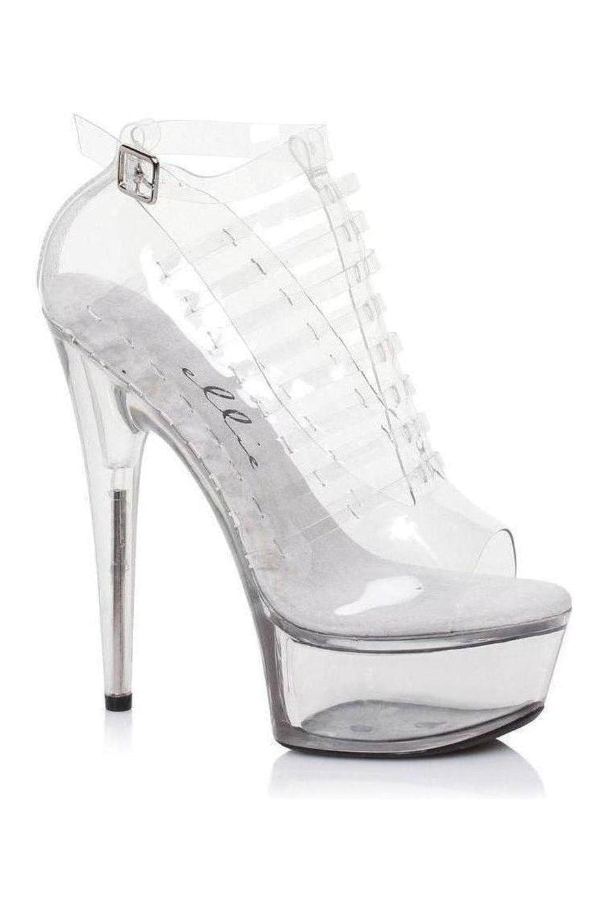Ellie Shoes 609 AMBER Platform Pump in Clear Vinyl from SexyShoes.com