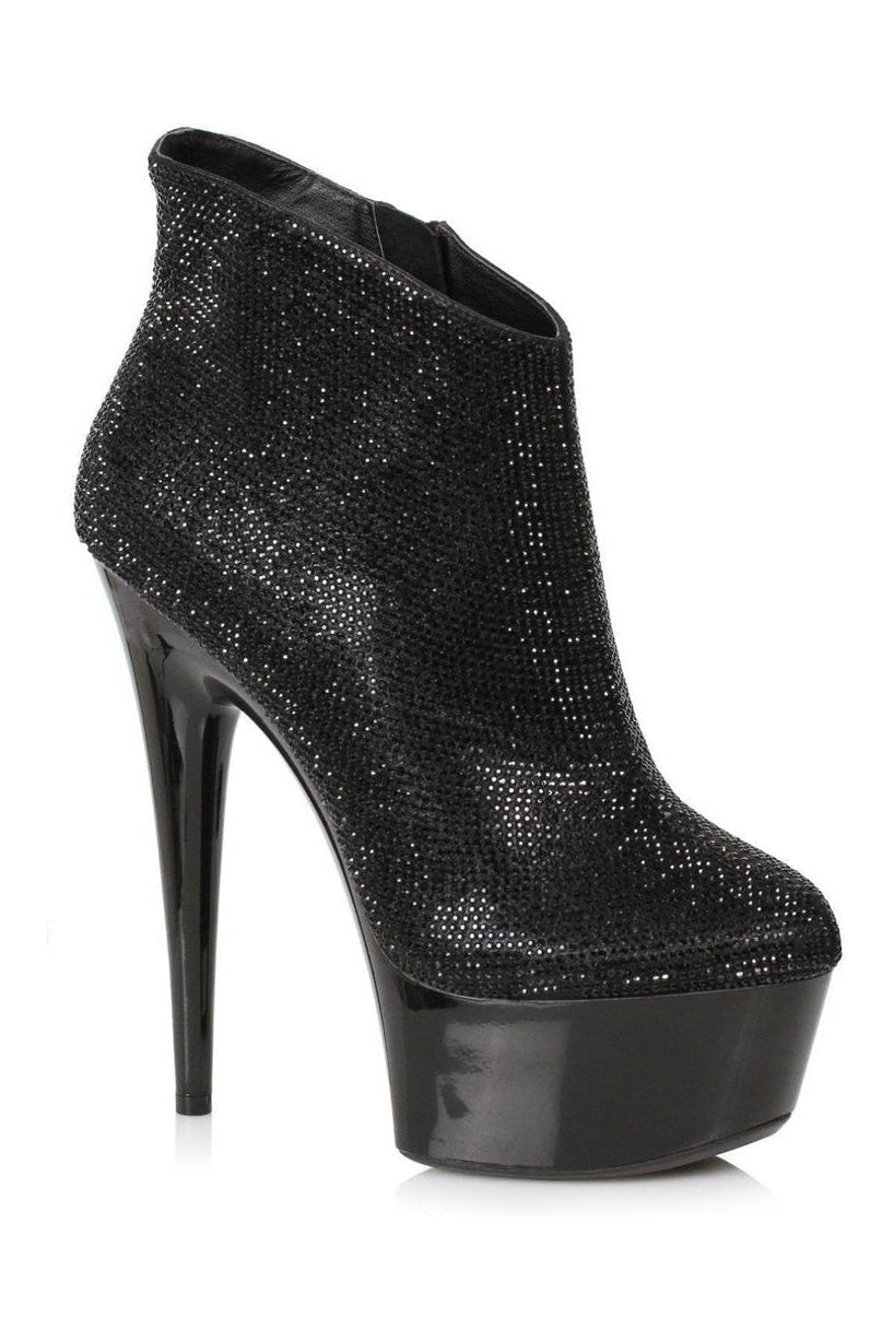 Ellie Shoes 609 ANDI Stripper Bootie in Black Faux Leather from SexyShoes.com