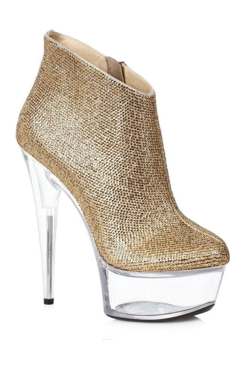 Ellie Shoes 609 ANDI Stripper Bootie in Gold Faux Leather from SexyShoes.com