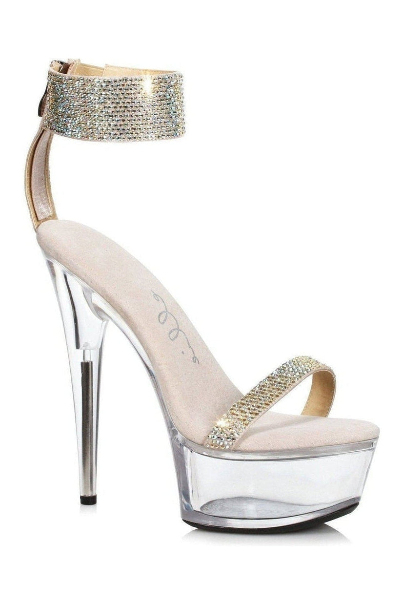 609-ANIKA Stripper Sandal | Gold Faux Leather-Ellie Shoes-SEXYSHOES.COM