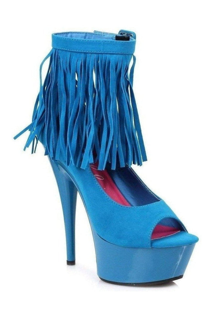 Ellie Shoes 609 APONI Platform Pump in Blue Velvet from SexyShoes.com