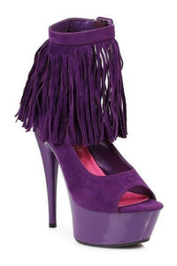Ellie Shoes 609 APONI Platform Pump in Purple Velvet from SexyShoes.com