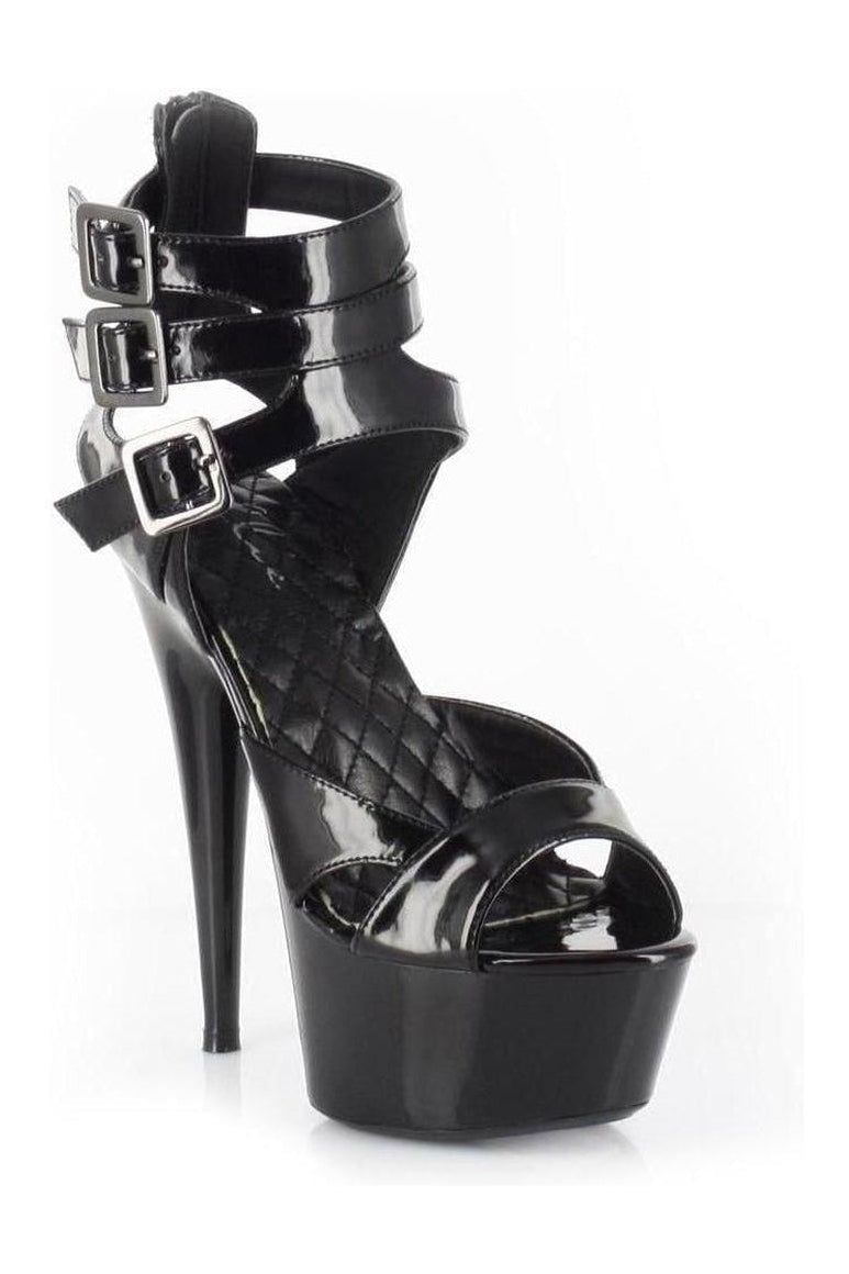 609-ATHENA Platform Sandal | Black Patent-Ellie Shoes-Black-Sandals-SEXYSHOES.COM