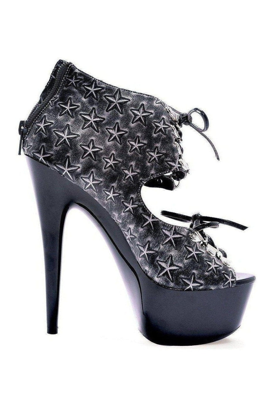 609-BECKY Platform Sandal | Black Patent-Ellie Shoes-SEXYSHOES.COM