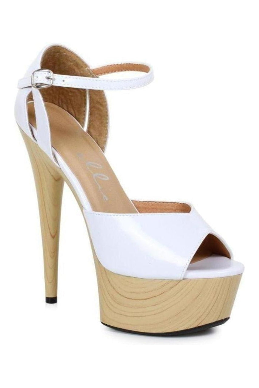 Ellie Shoes 609 BILLIE Platform Sandal in White Patent from SexyShoes.com
