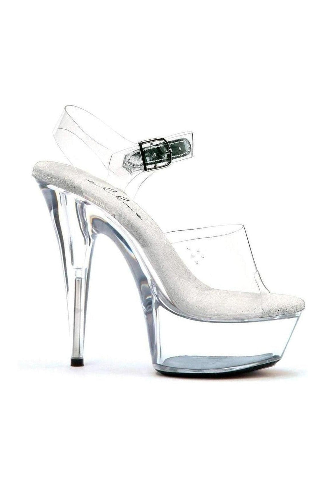 Ellie Shoes 609 BROOK Platform Sandal in Clear Vinyl from SexyShoes.com