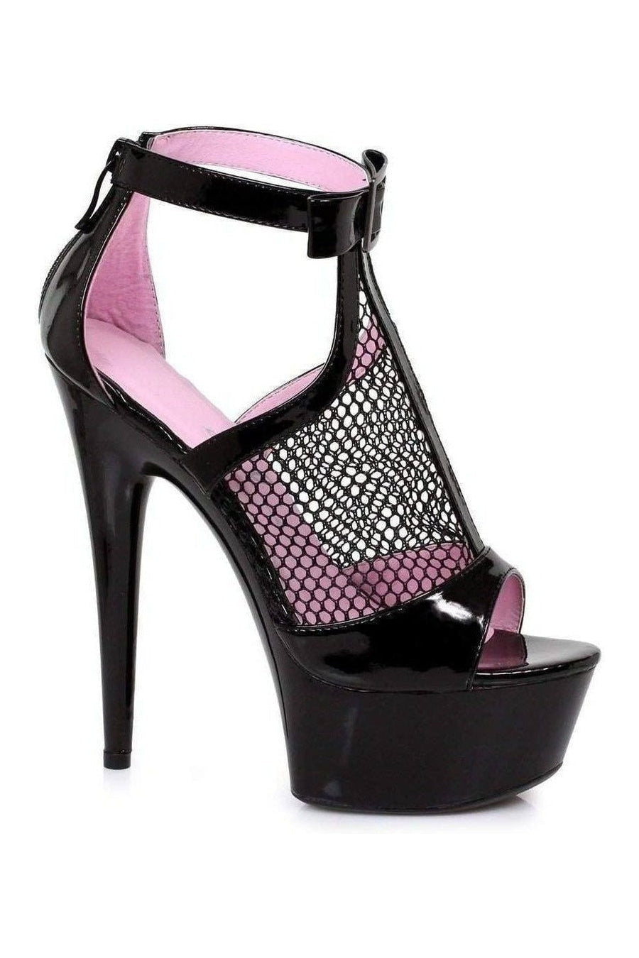 Ellie Shoes 609 CAIS Platform Sandal in Black Patent from SexyShoes.com