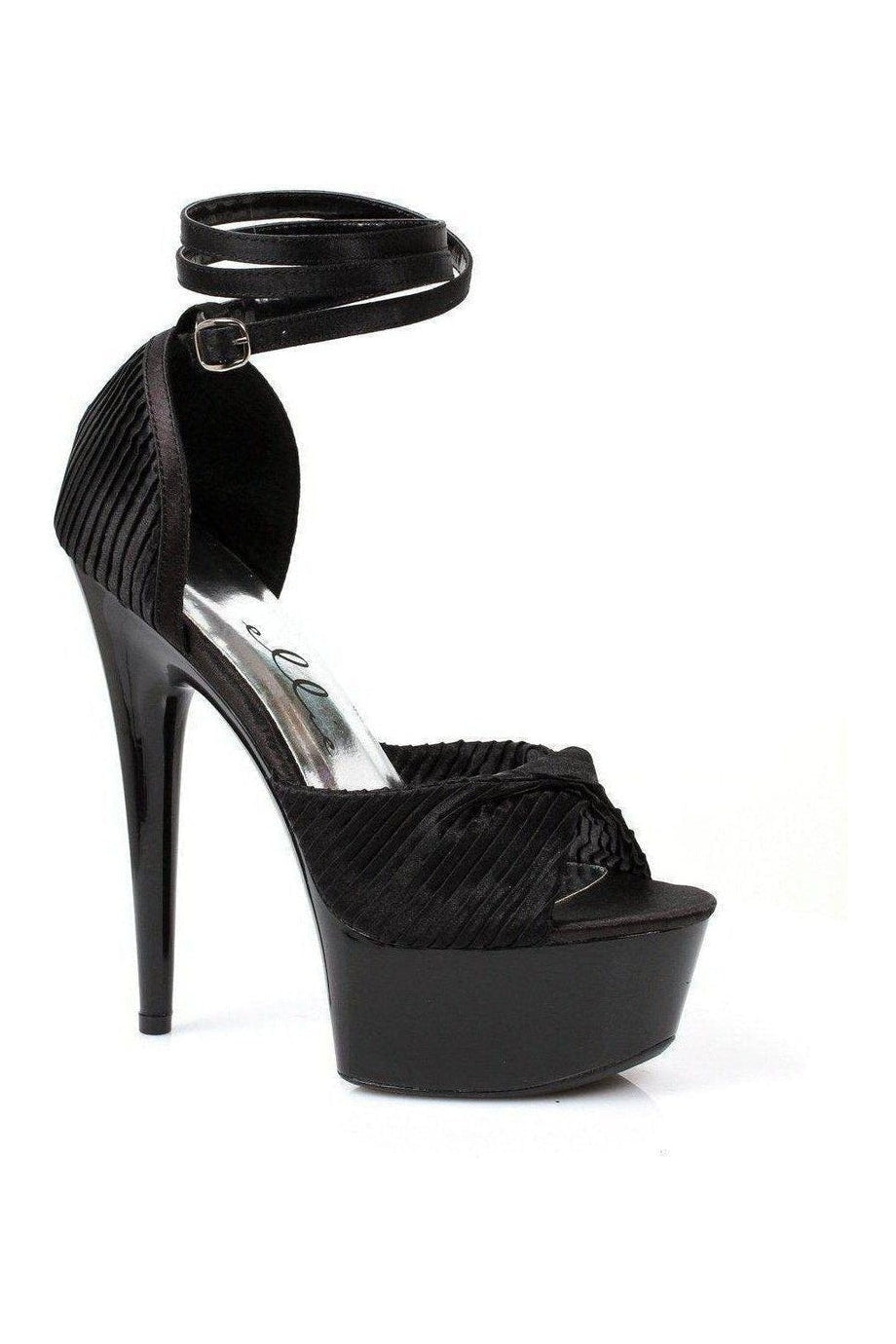 609-CHIFFON Platform Sandal | Black Patent-Ellie Shoes-SEXYSHOES.COM