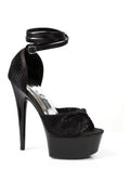 609-CHIFFON Platform Sandal | Black Patent