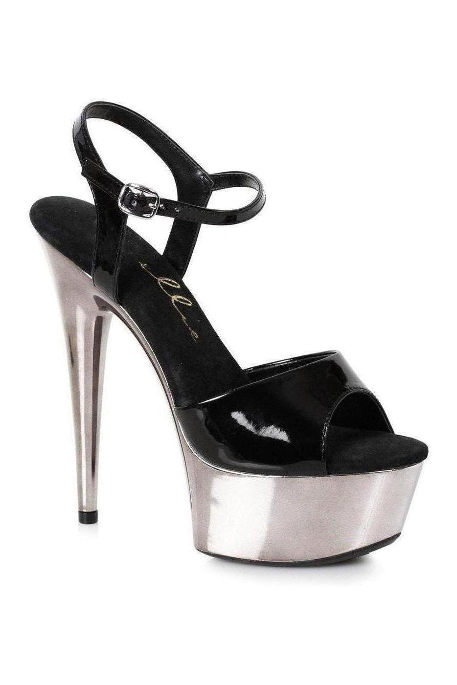 609-CHRISTY Platform Sandal | Black Patent-Ellie Shoes-SEXYSHOES.COM